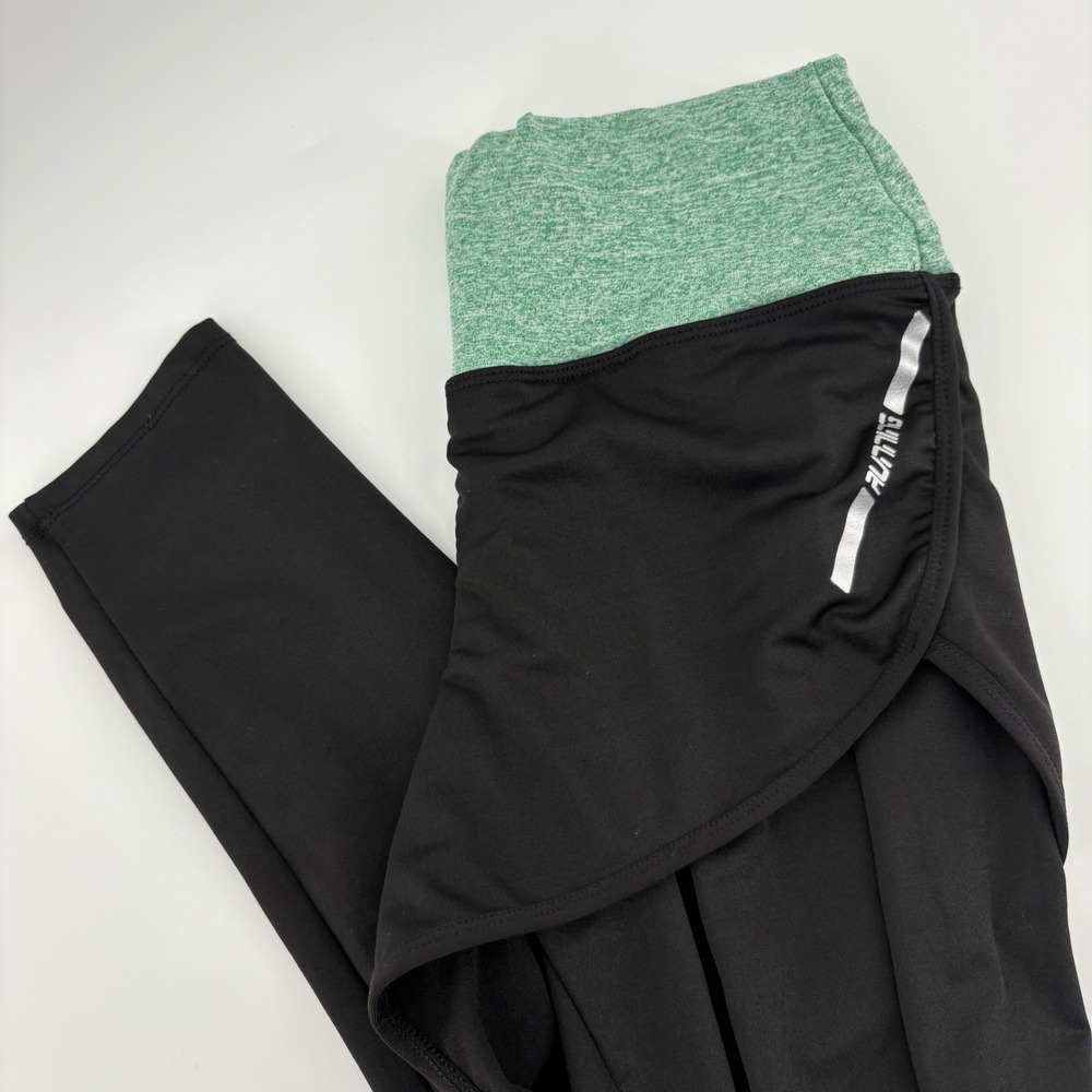 Girls XL Running Leggings Athletic‎ Black Green Shorts Activewear